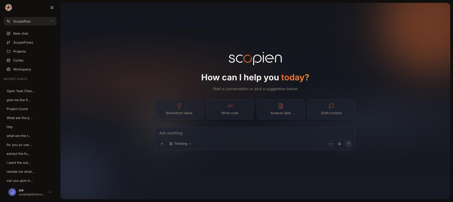 Scopien Chat, grounded by the Brain